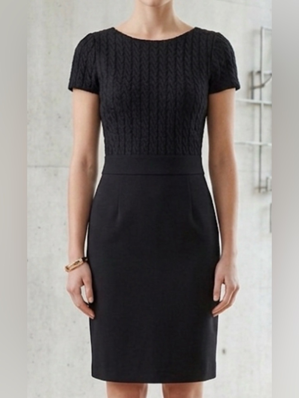Black stretch  Sheath Midi Dress